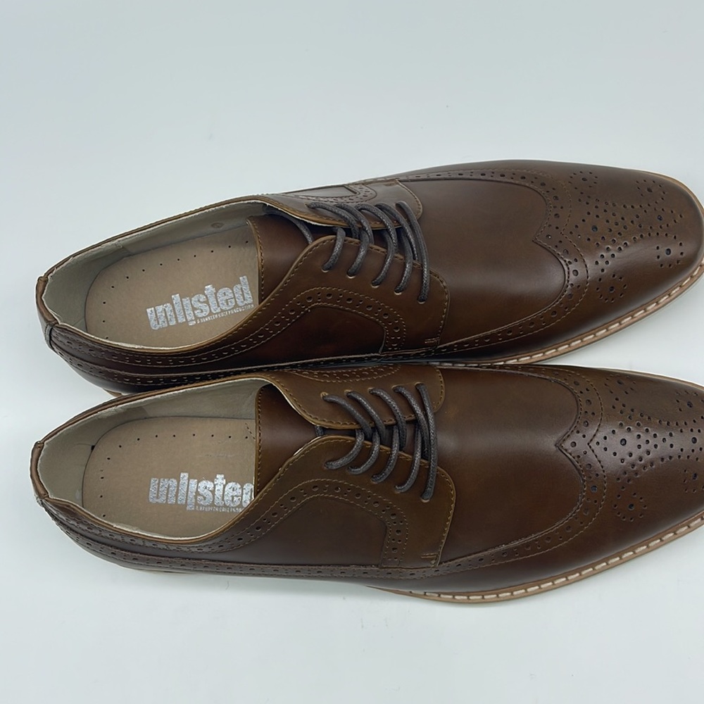 Reaction Kenneth Cole Kenneth Cole Reaction Weiser Cognac Leather Wingtip Dress